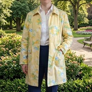 Michael Kors Floral Yellow Reversible Jacket, Sz M